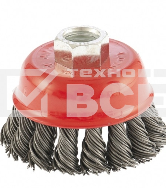 Щетка Matrix для УШМ, 65 мм, М14, Чашка, крученая проволока 0,8 мм