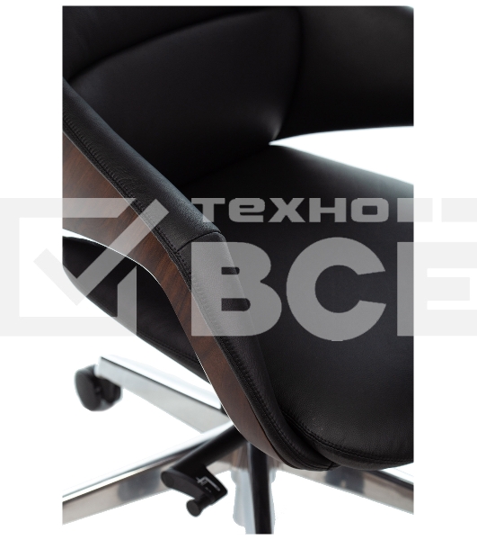 Кресло руководителя Бюрократ _DAO-2 черный кожа с подголов. крестовина алюминий