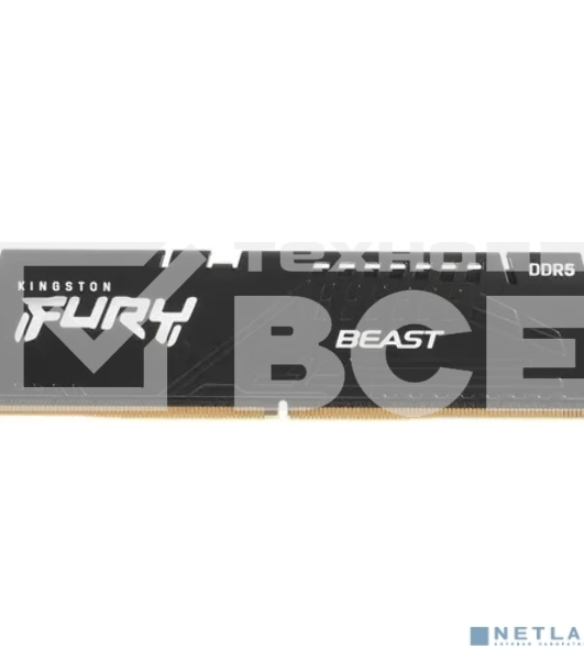 Оперативная память Kingston Fury Beast, DDR5, 16GB (1x16GB), 5600MHz, CL40, с радиаторами, черный