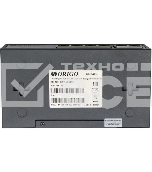 Коммутатор Smart Managed L2 PoE Switch 4 x 1000Base-T PoE+, 2 x 1000Base-T, PoE-60W budget