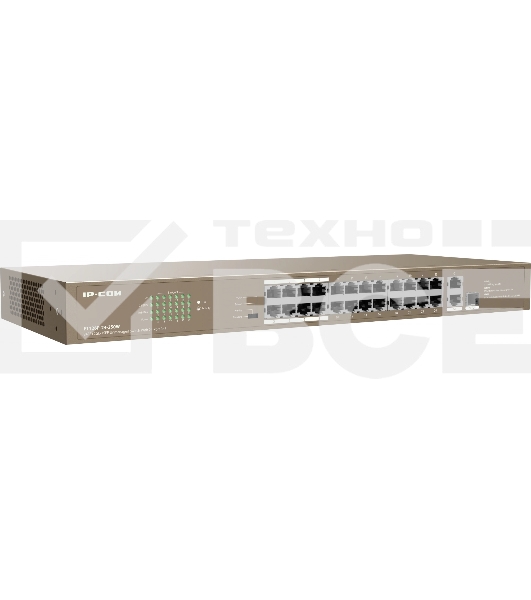 Коммутатор IP-COM F1126P-24-250W PoE неуправляемый 26-Ports 10/100 Mbps Base-TX + 1-Port 1000 Base-X SFP / 24-Ports PoE (PoE бюджет 230W)