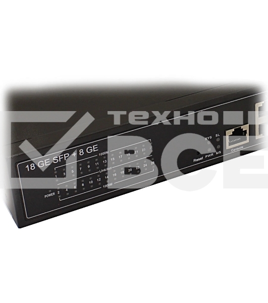 Коммутатор Osnovo Управляемый (L2+) гигабитный коммутатор, 18*SFP 1000 Base-X, 8 *10/100/1000 Base-T