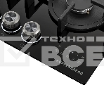 Варочная поверхность Kuppersberg FG 68 B газ, High-Tech, 60 см, автоматический электроподжиг, газ-контроль, форсунки под сжиженый газ, механическое/сенсорное управление, таймер, блокировка панели управления, подсветка панели управления, SABAF конфорки, чугунные решетки, цвет черный, цвет фурнитуры черно-серебристый, фото16