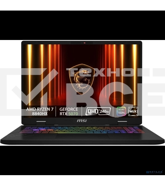 Ноутбук MSI Crosshair A16 HX D8WGKG-078XRU AMD Ryzen 7 8840HX/32Gb/SSD 1Tb/RTX 5070 8Gb/16