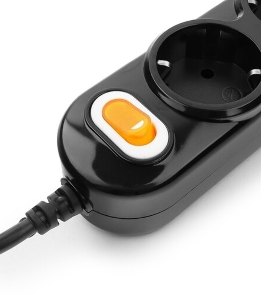 Удлинитель Power Cube PC 5 м 3р с/з, с выкл. 16А PC-1-5М (коробка) (3*1,5 мм2)