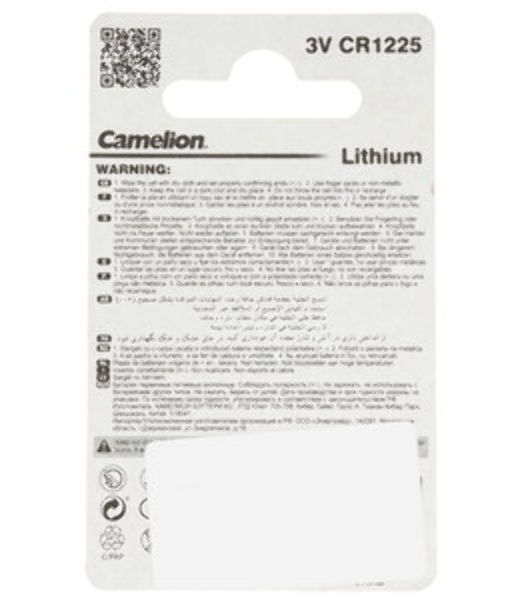 Элемент питания литиевый Camelion CR CR1225 BL-1 (блист.1шт) 3 В