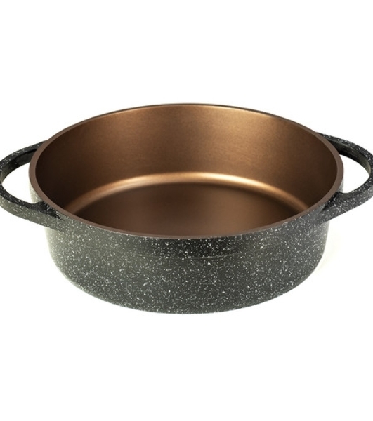 Сотейник Lara LR02-234 серия Orlean 28 см, 4.5 л, мрамор, Bronze, капсульное индукционное дно, крышка