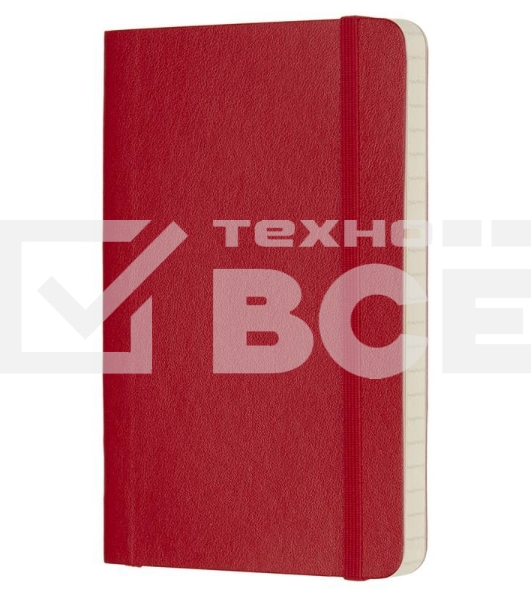 БлокнотMoleskine CLASSIC SOFT QP611F2 90x140мм 192стр. линейка мягкая обложка фиксирующая резинка красный