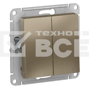 Механизм переключателя проходного 2-кл. СП AtlasDesign 10А IP20 (сх. 6/2) 10AX шампань