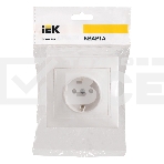 Розетка Iek ERK14-K01-16-DM РС10-3-КБ 1местн. c з/к без защ.штор. 16А КВАРТА (белый), фото3