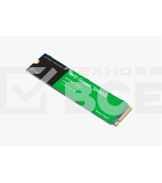 Накопитель SSD WD Green SN350 WDS200T3G0C, 2000Gb, PCIe 3.0 x4, M.2 2280, NVMe, R/W 3200/3000