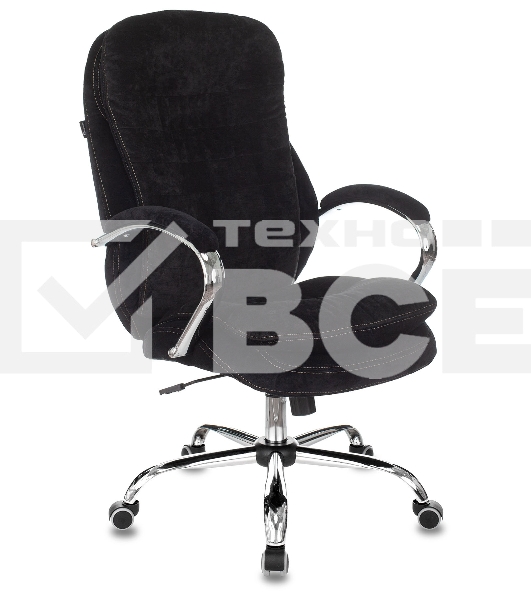 Кресло руководителя Бюрократ T-9950SL Fabric черный Light-20, крестовина металл хром