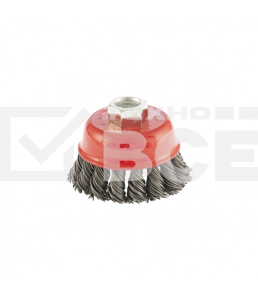 Щетка Matrix для УШМ, 65 мм, М14, Чашка, крученая проволока 0,8 мм