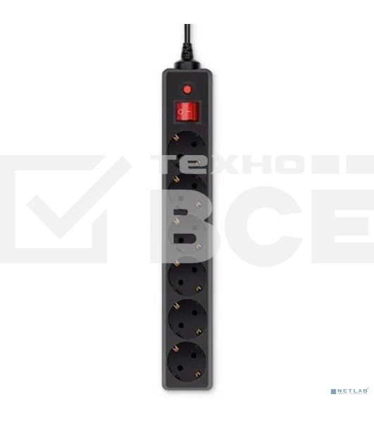 Сетевой фильтр Buro 600SH-3-B 3м (6 розеток) черный (коробка)