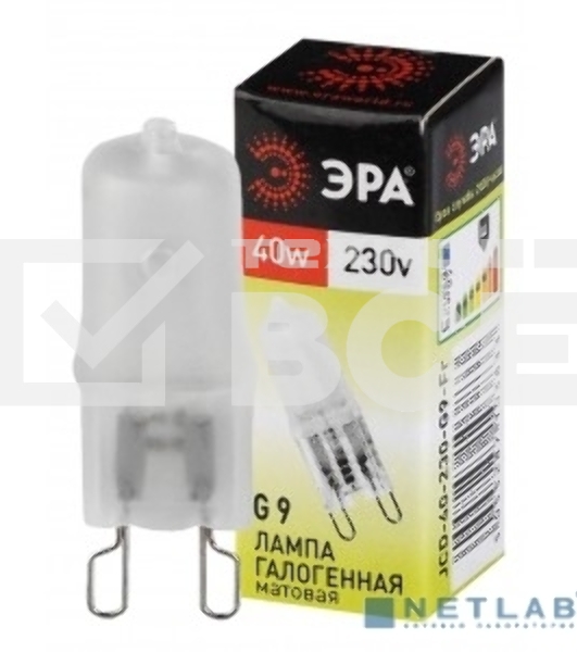 Лампа галогенная ЭРА G9-JCD-40-230V-Fr(100/1000/35000)