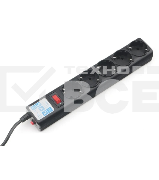 Сетевой фильтр Powercube SPG5-С5 5м (5 розеток) черный (коробка)