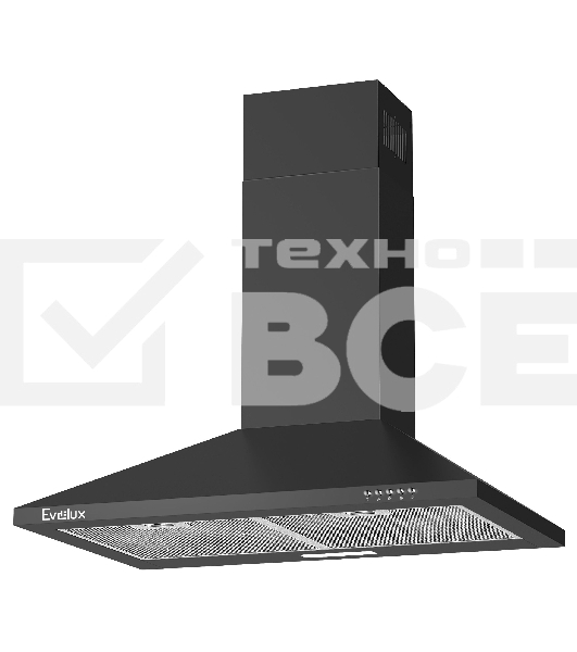 Купольная вытяжка Evelux Favorite 60 B, 60 см, 3 скорости, производительность 750 м3/ч, кнопочное управление, цвет черный