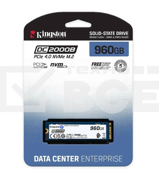 Накопитель SSD Kingston PCIe 4.0 x4 960GB SEDC2000BM8/960G DC2000B M.2 2280 0.4 DWPD