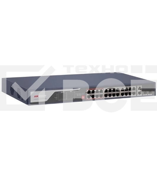 Коммутатор Hikvision DS-3E0326P-E(C) (L2) 24x1 Гбит/с 2xКомбо(1000BASE-T/SFP) 2SFP 24PoE 370W неуправляемый