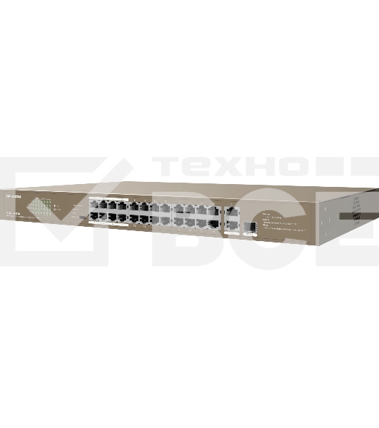 Коммутатор IP-COM F1126P-24-250W PoE неуправляемый 26-Ports 10/100 Mbps Base-TX + 1-Port 1000 Base-X SFP / 24-Ports PoE (PoE бюджет 230W)