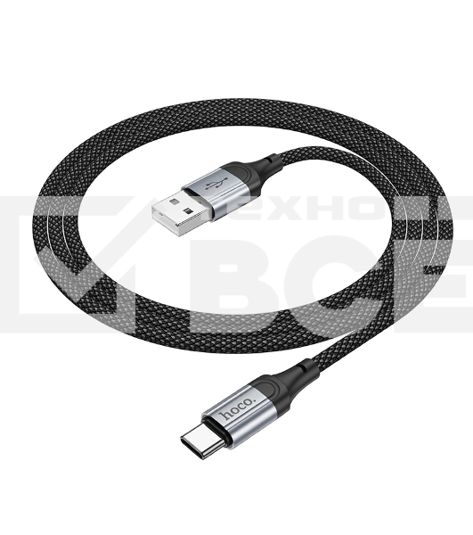 Кабель USB2.0 Hoco AM/Type-C, 3А, X102, 1м, черный, коробка