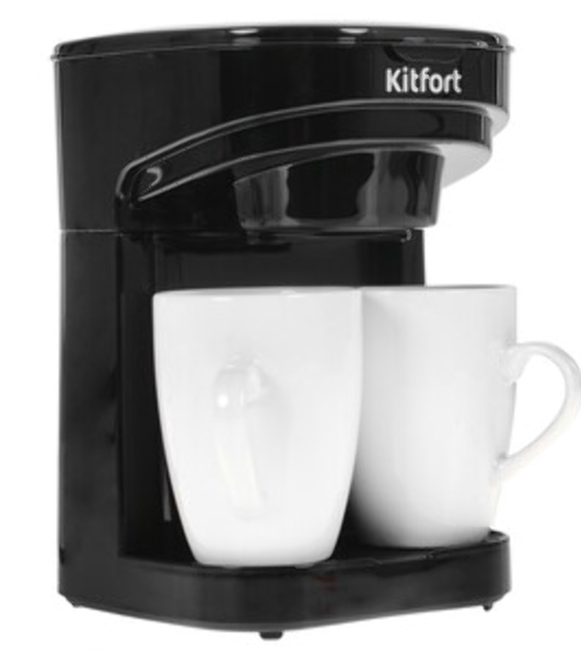 Кофеварка капельная Kitfort KT-764 черный, исп. кофе - молотый, 0.3 л, 450 Вт