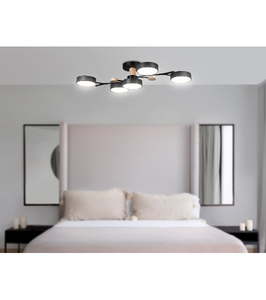 Светильник Ambrella light FL4835/5 BK черный 3000K-6400K 70W 830*400*160 (ПДУ ИК)