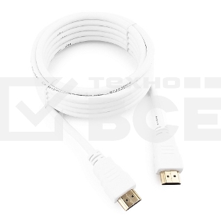 Кабель Cablexpert HDMI CC-HDMI4-W-10, 19M/19M, v2.0, медь, позол.разъемы, экран, 3 м, белый, пакет