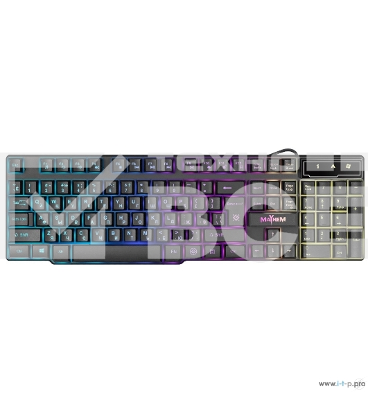 Клавиатура Defender Mayhem GK-360DL проводная, USB Type-A, чёрный