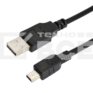 Кабель USB (шт. mini USB - шт. USB A) 0.2 метра, черный Rexant