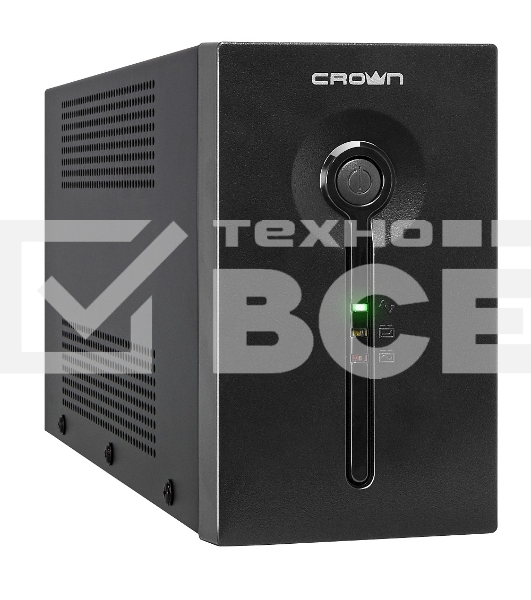 Источник бесперебойного питания CROWN ИБП CMU-SP650EURO {650VA, металл, 1x12V/7AH, розетки 2*EURO+1*IEC bybass} CM000001490