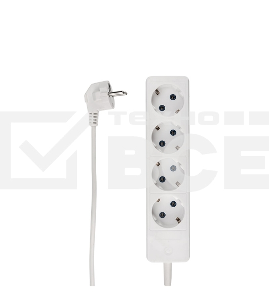 Удлинитель PROconnect OPTIMA 4 гнезда, 3 м, 2х0.75 мм², б/з, белый