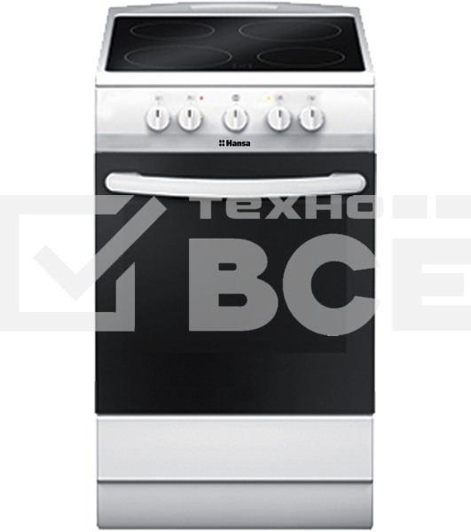 Электрическая плита Hansa FCCW53040 85х50х60, стеклокерамика, электрическая, белая