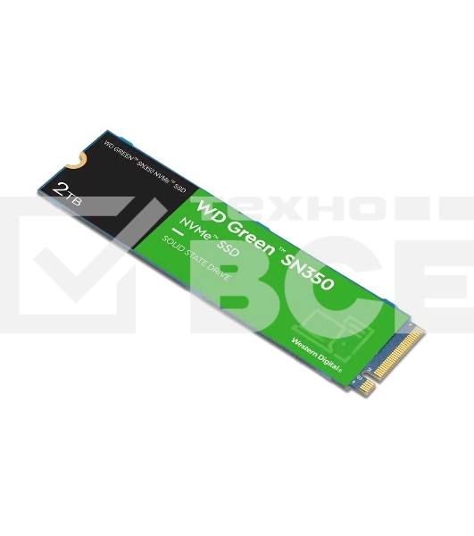 Накопитель SSD WD Green SN350 WDS200T3G0C, 2000Gb, PCIe 3.0 x4, M.2 2280, NVMe, R/W 3200/3000