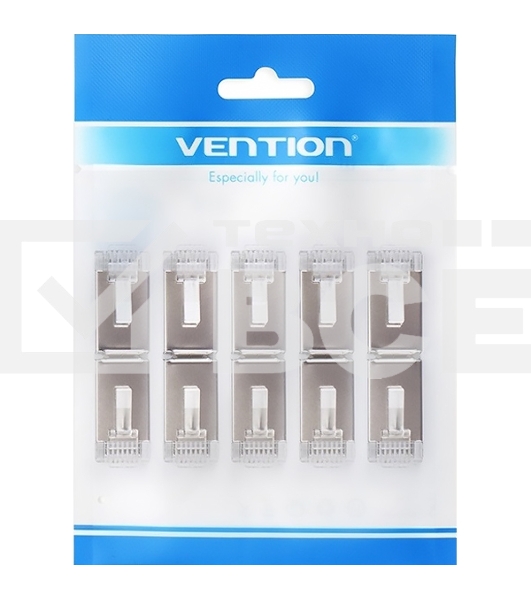 Коннектор Vention RJ45 (8p8c), FTP cat. 5e, под витую пару, экранированный (10шт.)
