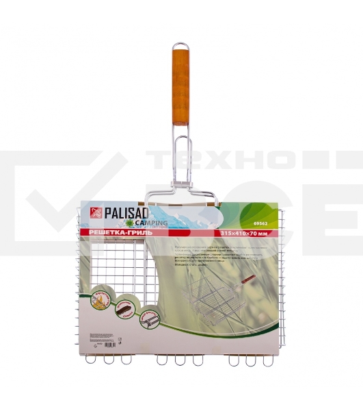 Решетка гриль 315х410х70мм объемная хромир. Camping Palisad