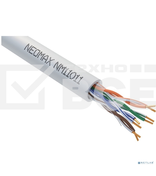 Кабель NEOMAX NM11011 U/UTP cat.5e 4 пары (305 м) 0.48 мм (24 AWG) Медь LSZH, серый