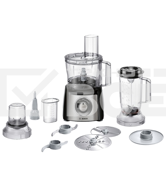 Кухонный комбайн Bosch MCM3501M 800 Вт, Скорости: 2, Блендер 1 л, Чаша 2.3 л, Цвет: черны/серебристый