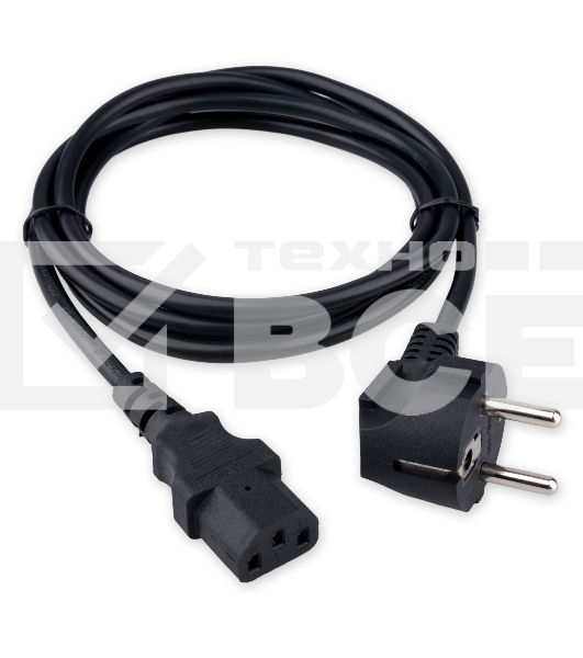 Кабель питания Гарнизон GPC-186-0.75-1.8M, Schuko-C13, 3x0.75мм2, 10A, CCA, с заземлением, 1.8м, черный, пакет