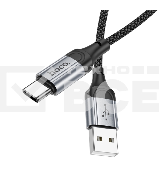 Кабель USB2.0 Hoco AM/Type-C, 3А, X102, 1м, черный, коробка