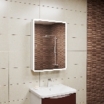Зеркальный шкаф Bau Stil 60х80, LED подсветка, сенсор, плавное закрывание, оборачиваемый, фото10