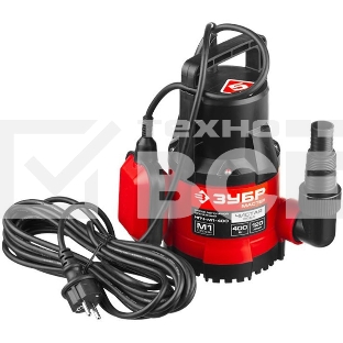 Насос ЗУБР НПЧ-М1-400 мастер м1 погружной дренажный для чистой воды частицы до 5мм 400Вт 120л/мин