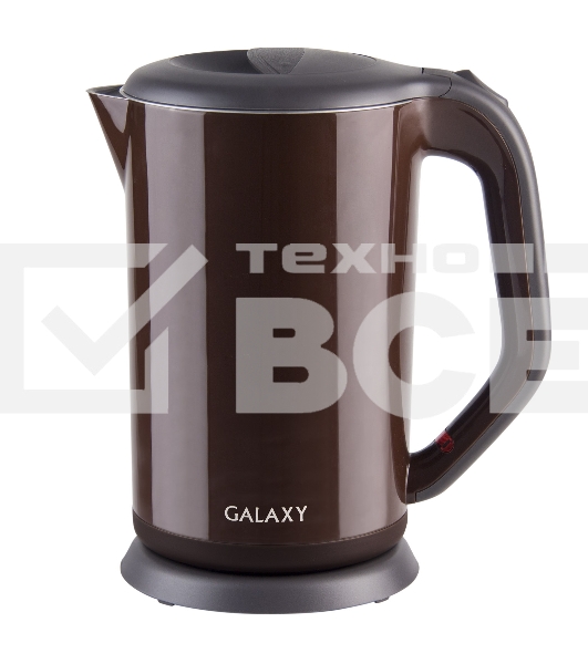 Чайник электрический Galaxy GL 0318, коричневый, пластик, 2000 Вт, 1,7 л