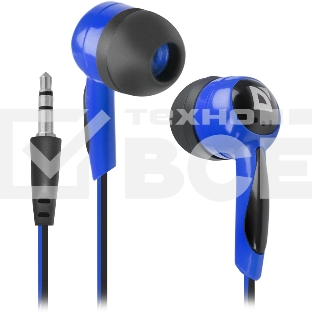 Наушники Defender Basic-604 синий кабель 1,1 м