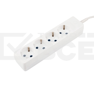 Удлинитель PROconnect 4 гнезда, 3 м, 3х0.75 мм², с/з, белый