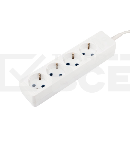 Удлинитель PROconnect 4 гнезда, 3 м, 3х0.75 мм², с/з, белый