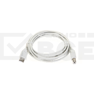 Кабель AM/BM USB2.0 3м Telecom USB 2.0  A-->B 3.0m, белый/серый, TC6900-3.0M