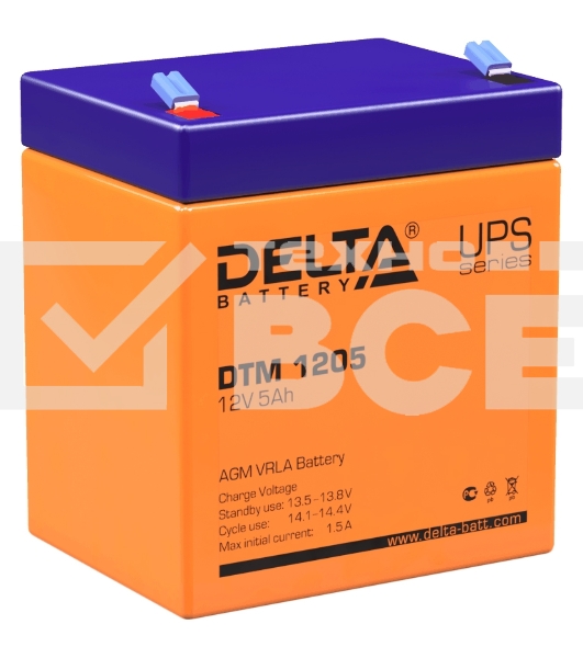 Батарея Delta DTM 1205 (12V, 5Ah)