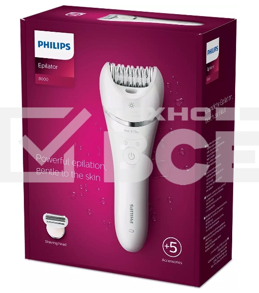 Эпилятор Philips скорости, широкая головка, Wet&Dry, беспроводной