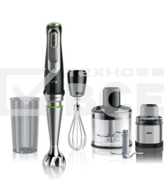 Блендер погружной Braun MQ9138XI, 1200Вт, черный